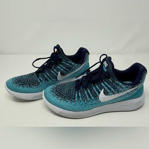 Nike Lunar Epic Low Flyknit 2 Binary Blue Womens Running Sneakers Sz 7.5 Shoes